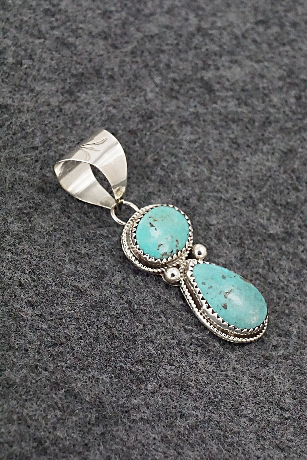 Turquoise & Sterling Silver Pendant - Ernest Hawthorne