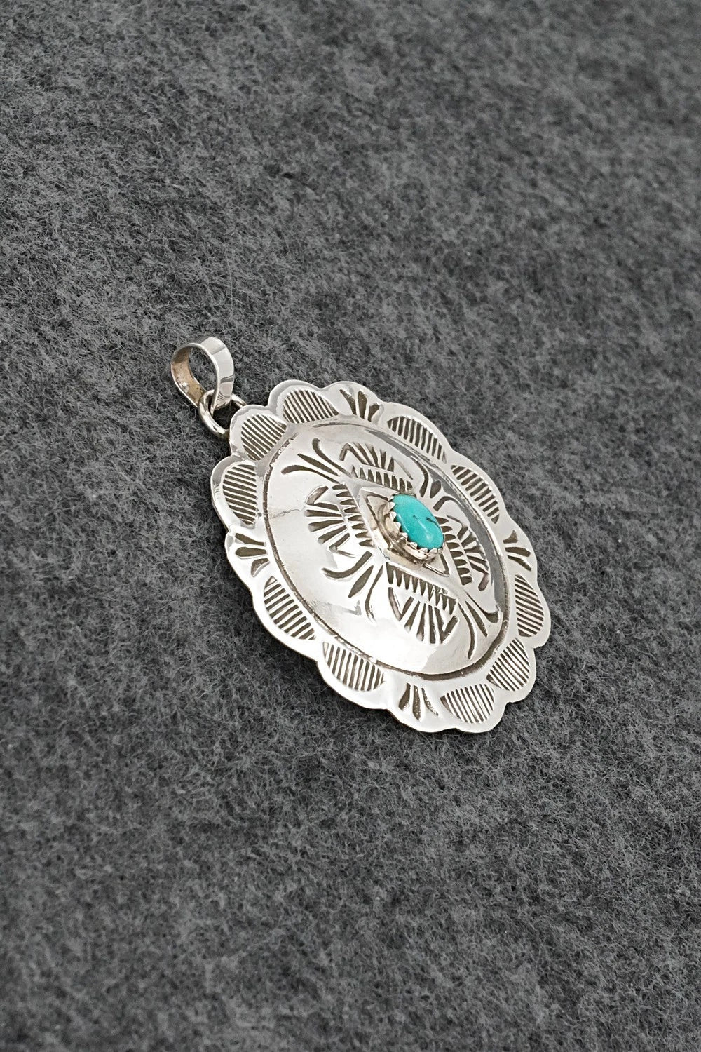 Turquoise & Sterling Silver Pendant - Bertha Begay