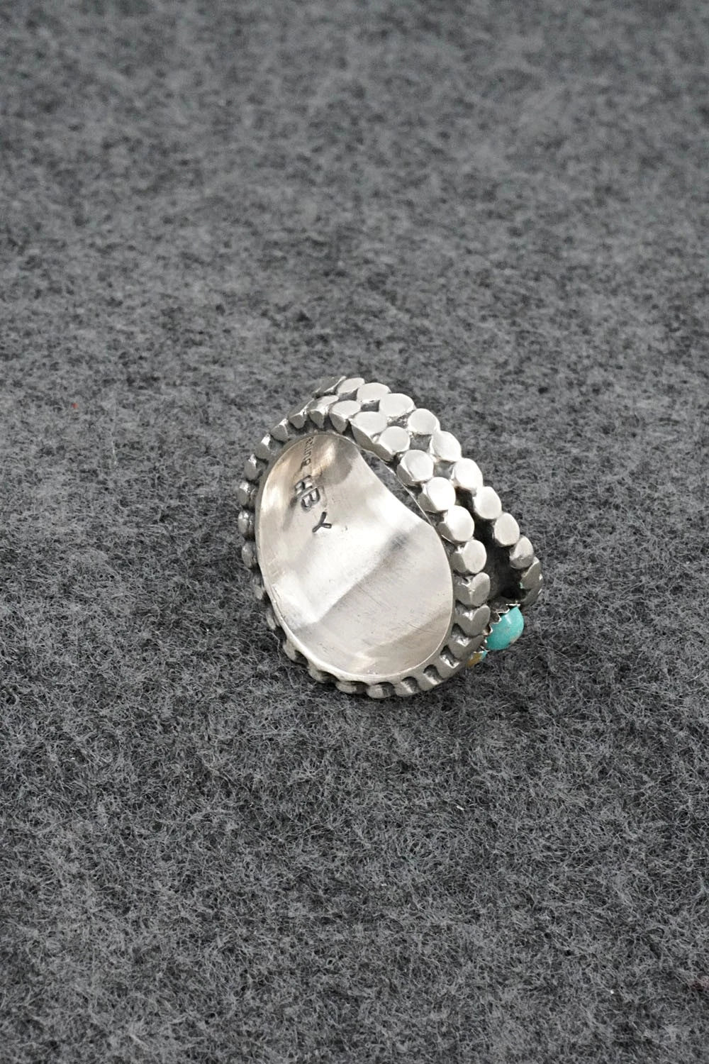 Turquoise & Sterling Silver Ring - Harry B. Yazzie - Size 9