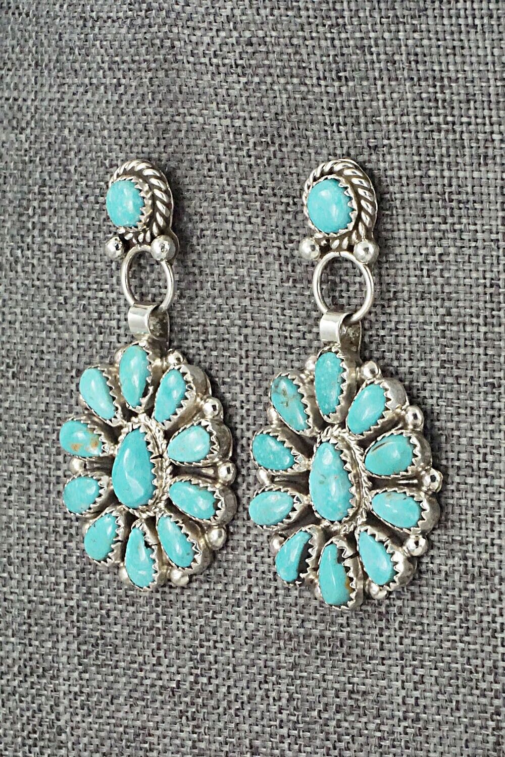 Turquoise & Sterling Silver Earrings - Eunise Wilson