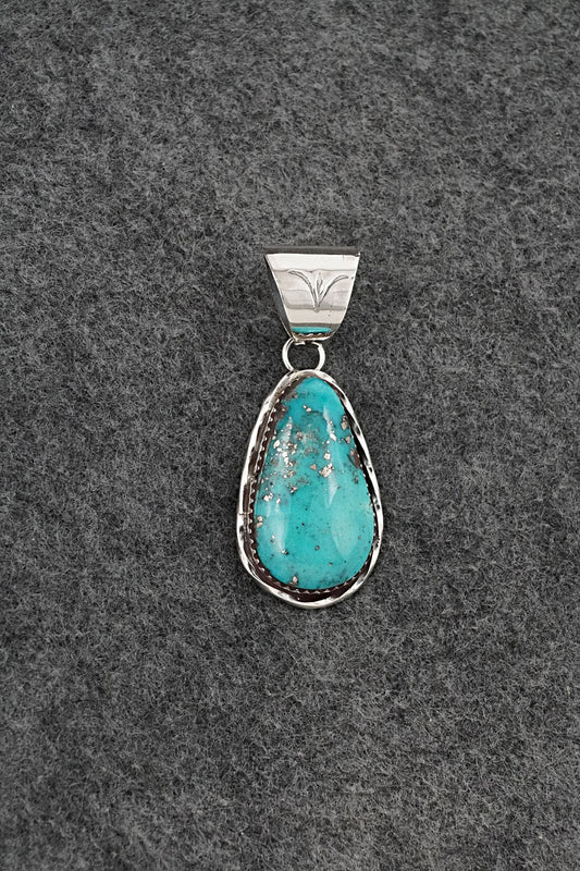 Turquoise & Sterling Silver Pendant - Ernest Hawthorne