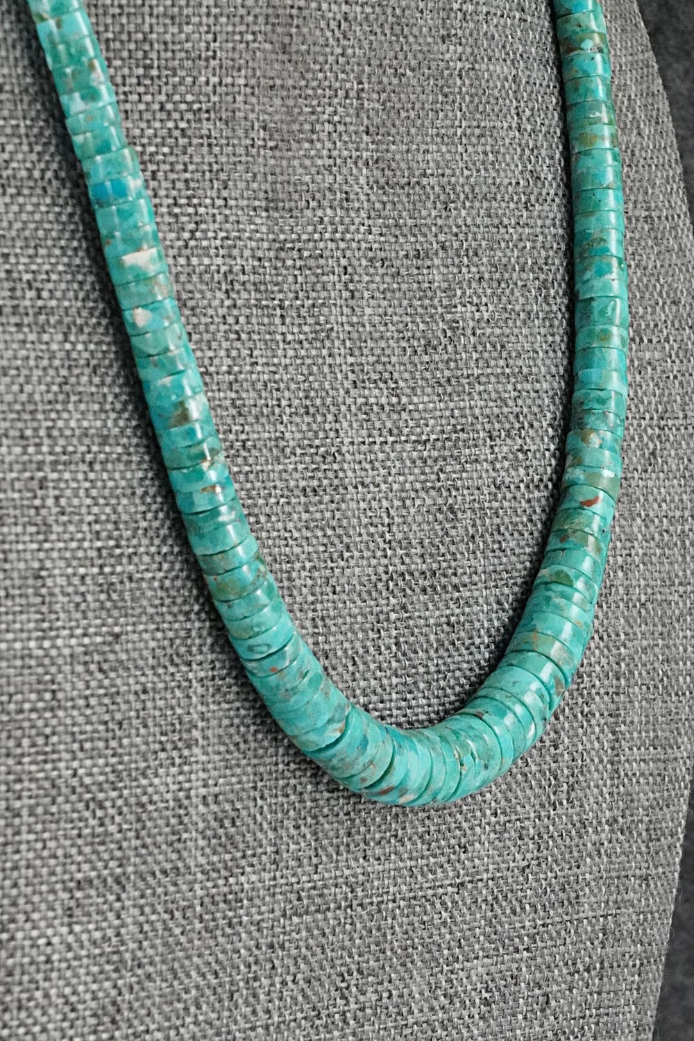 Turquoise & Sterling Silver Necklace 18" - Doreen Jake