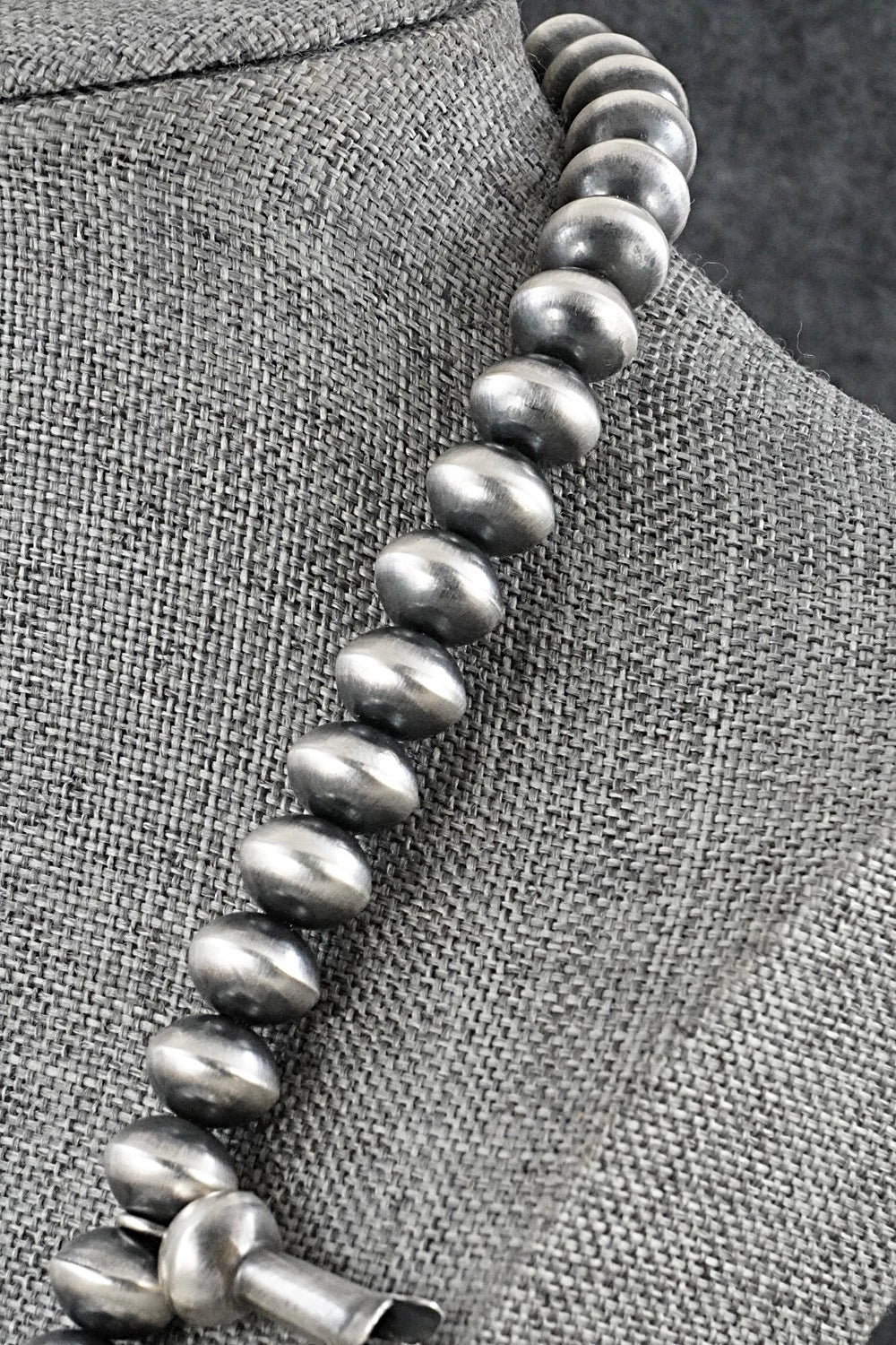 Sterling Silver Navajo Pearl Squash Blossom Necklace - Presley Haley