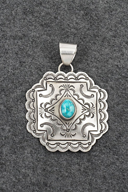 Turquoise & Sterling Silver Pendant - Arnold Blackgoat