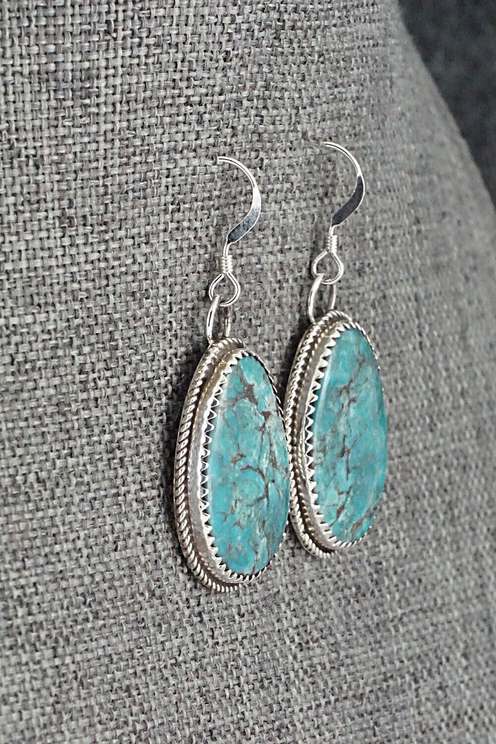 Turquoise & Sterling Silver Earrings - Ernest Hawthorne