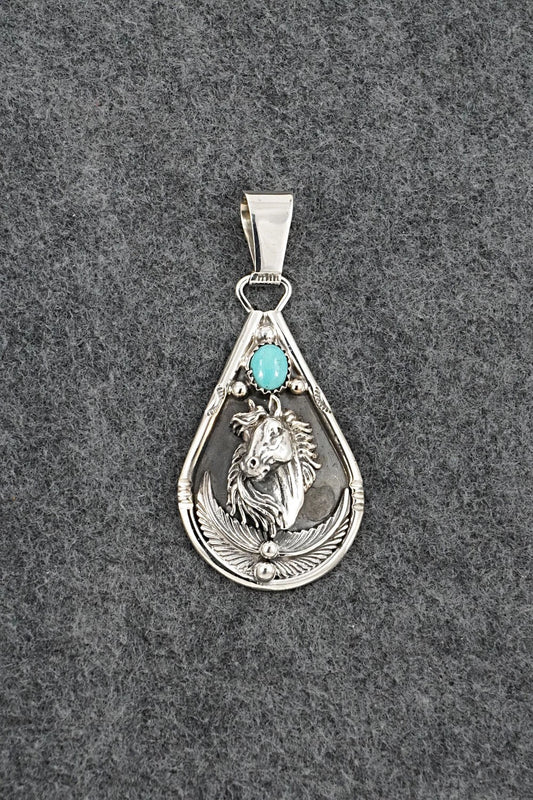 Turquoise & Sterling Silver Pendant - Darrell Morgan
