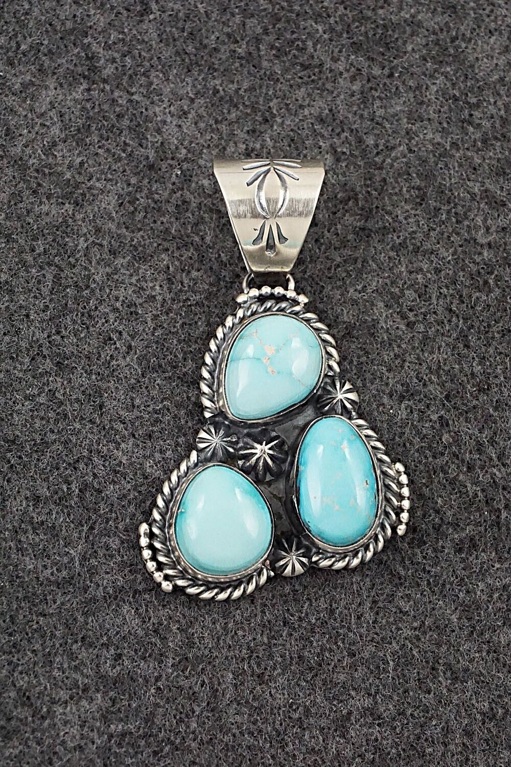 Turquoise & Sterling Silver Pendant - Raymond Delgarito