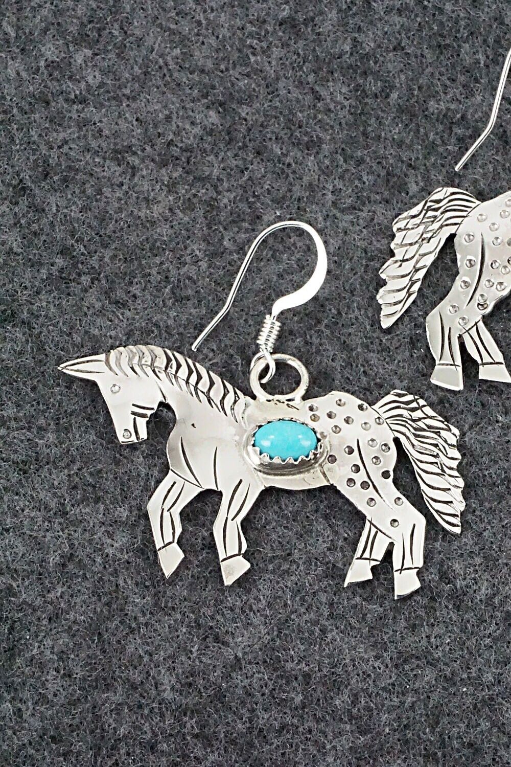 Turquoise & Sterling Silver Earrings - Louise Yazzie