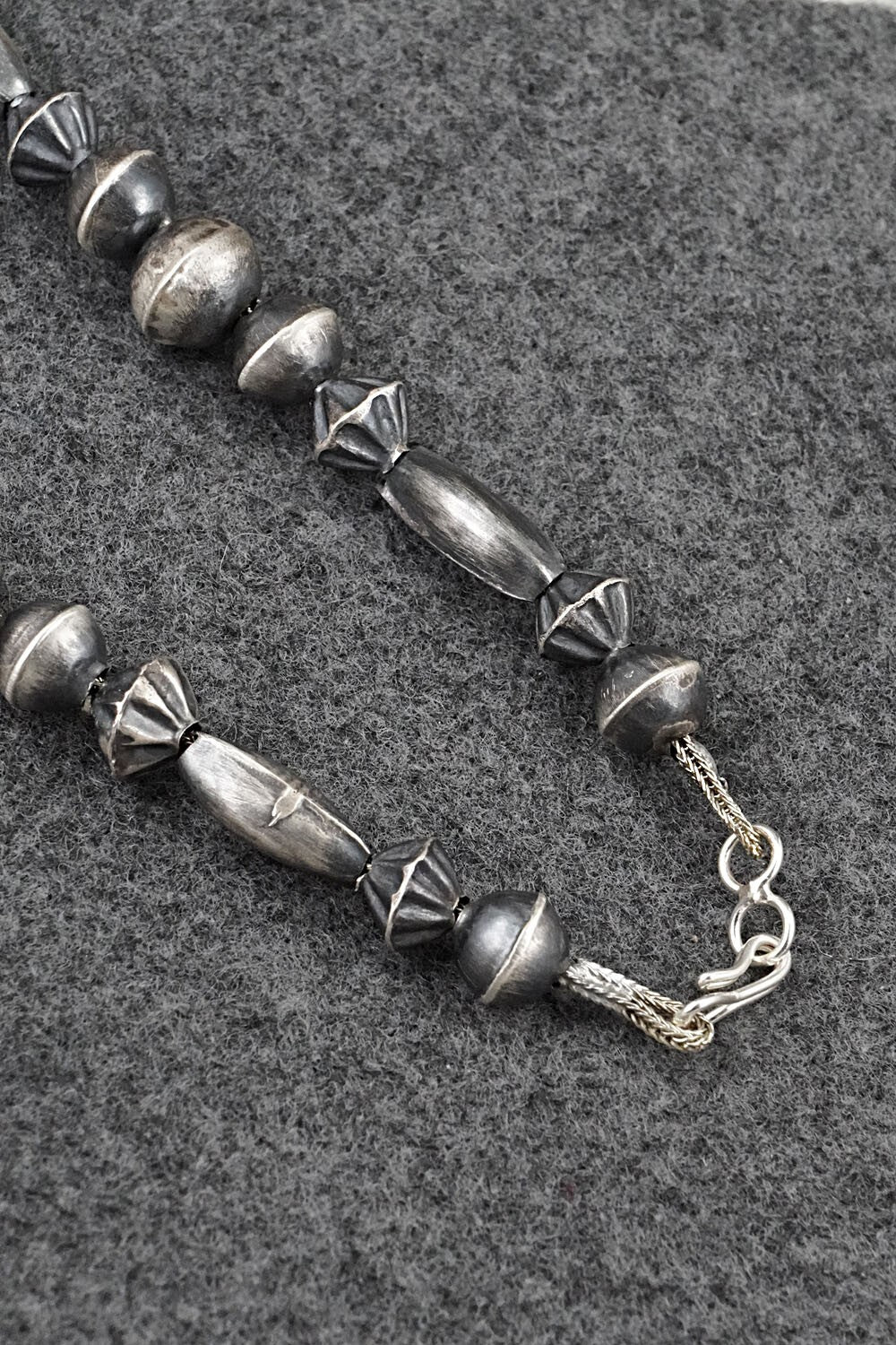 Sterling Silver Navajo Pearl Necklace 28" - Vintage