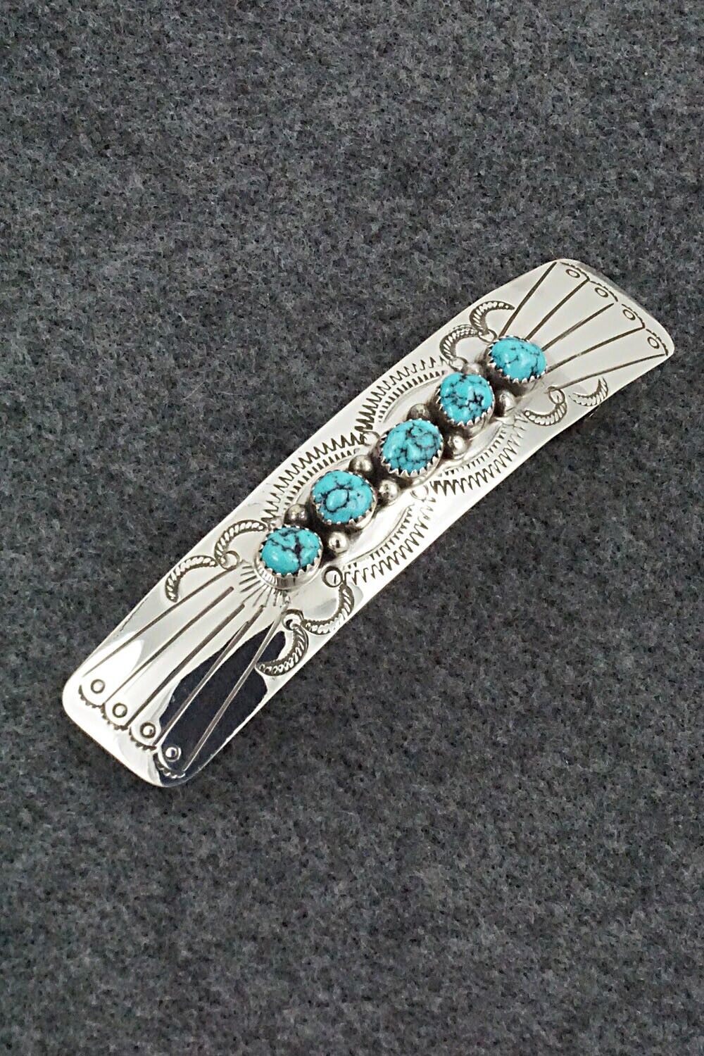 Turquoise & Sterling Silver Hair Barrette - Jolene Begay