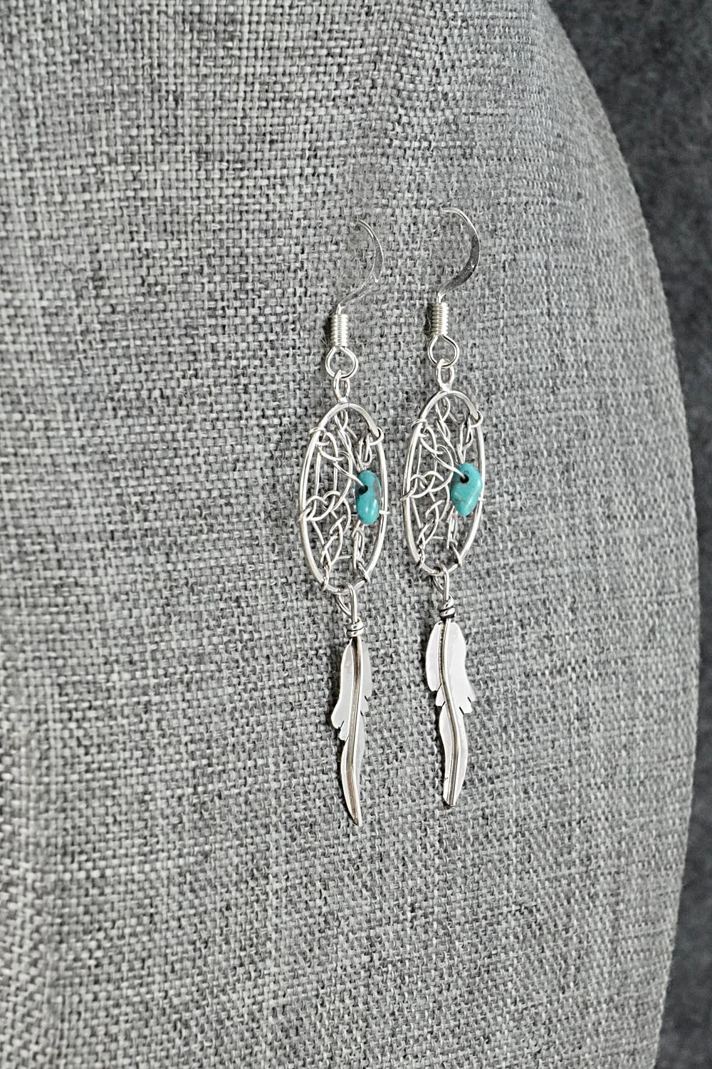 Turquoise & Sterling Silver Earrings - Lorenzo Arviso