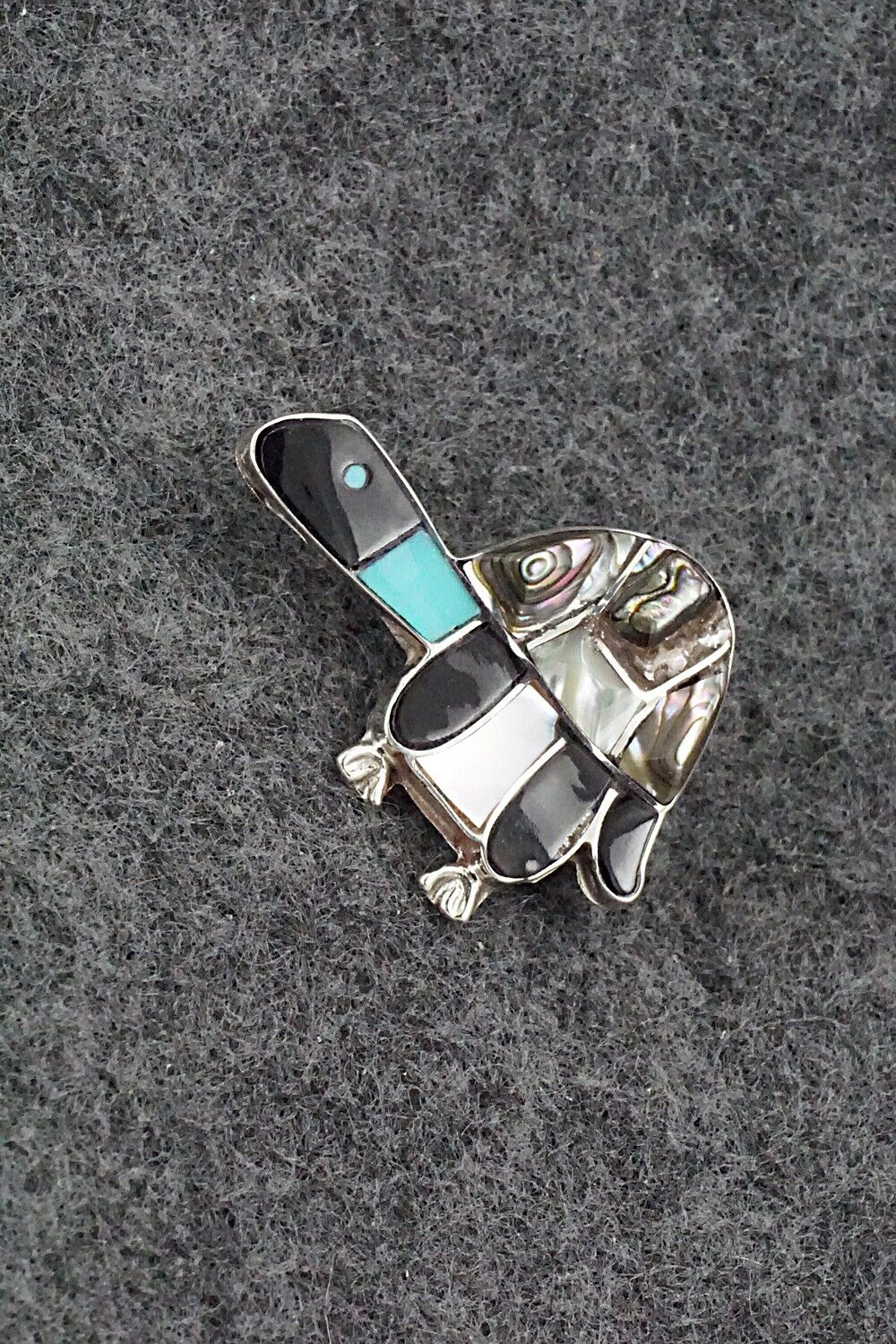 Multi Stone and Sterling Silver Pendant/Pin - Loretta Gia