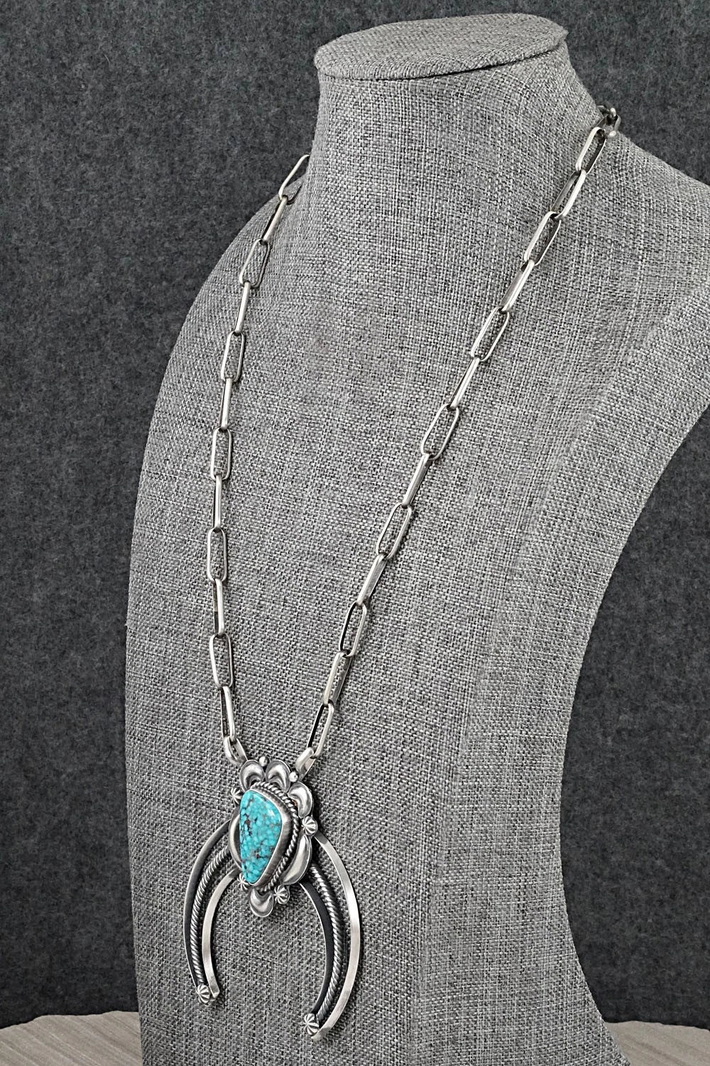 Turquoise & Sterling Silver Necklace - Raymond Delgarito
