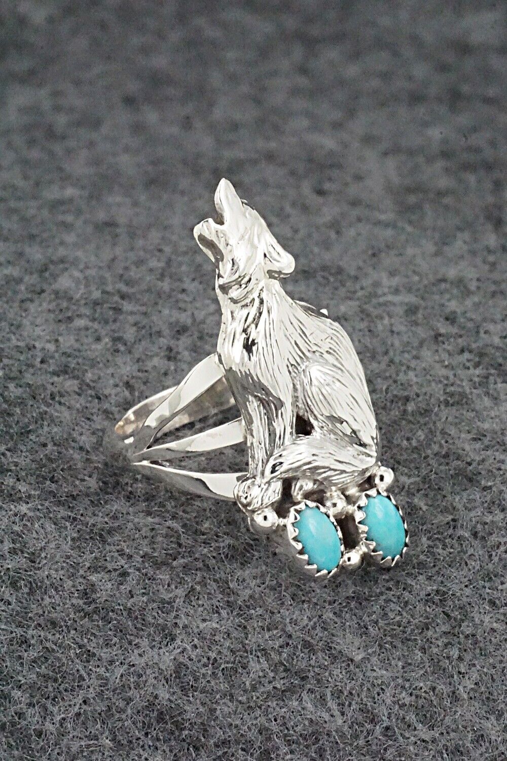 Turquoise & Sterling Silver Ring - William Begay - Size 8.25