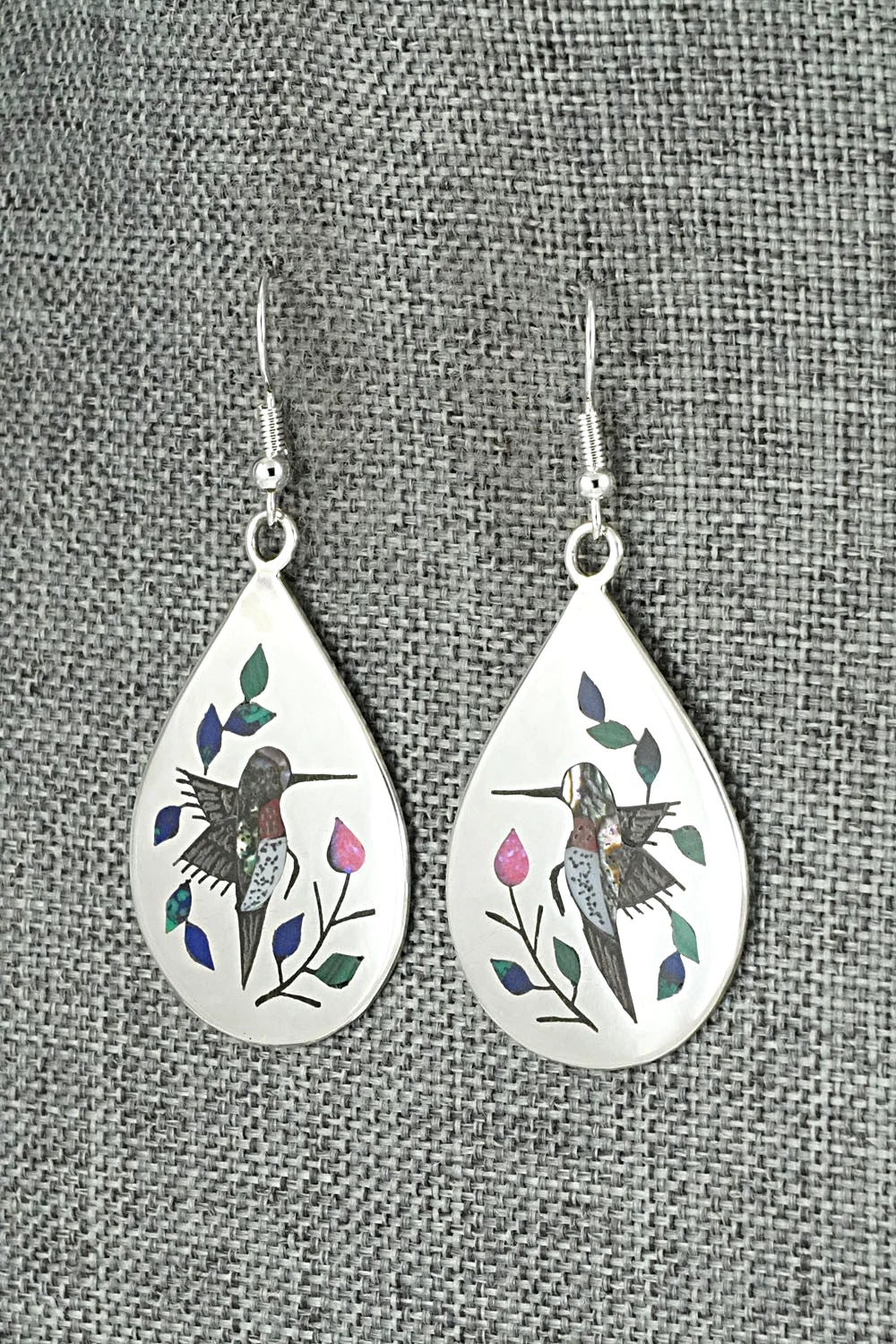 Multi-Stone Inlay & Sterling Silver Earrings - Raymond Boyd
