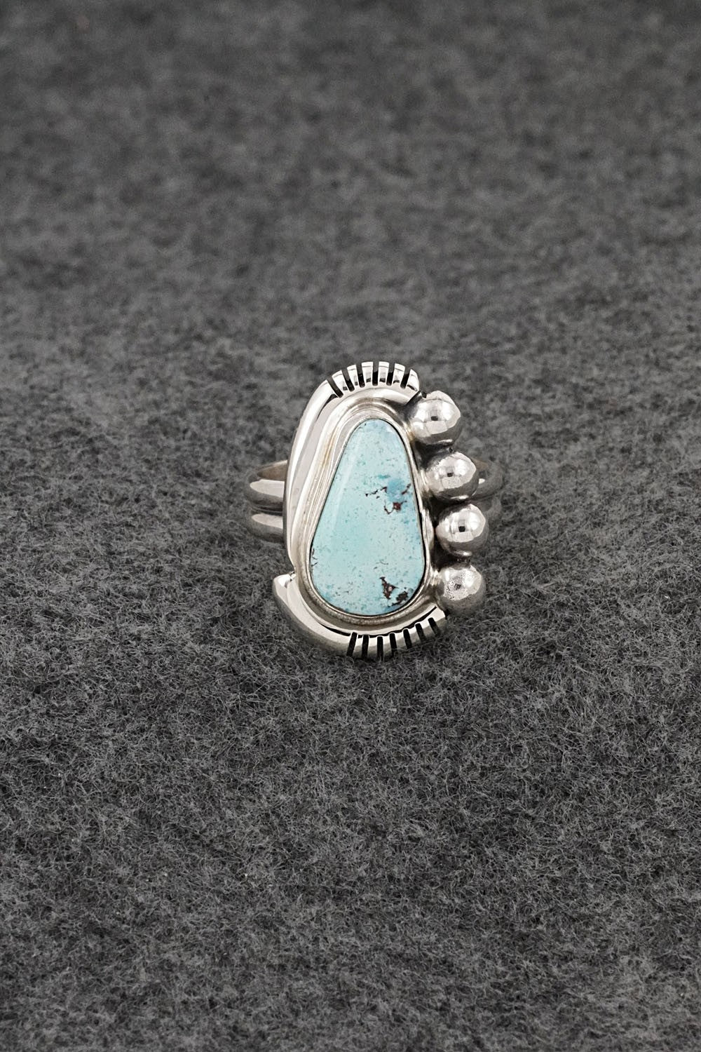 Turquoise & Sterling Silver Ring - Joelias Draper - Size 7 Adj.