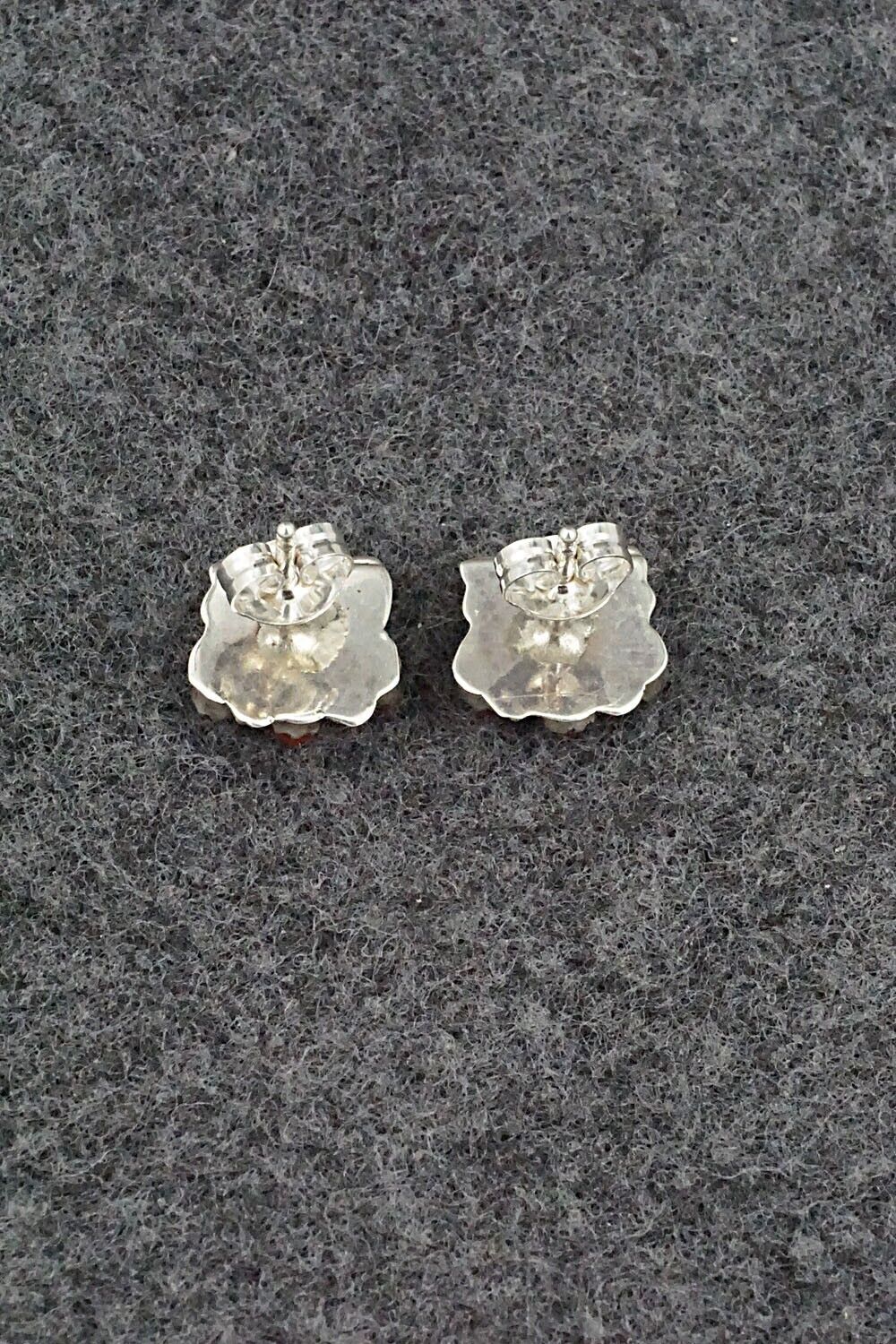 Coral & Sterling Silver Earrings - Alice Mutte