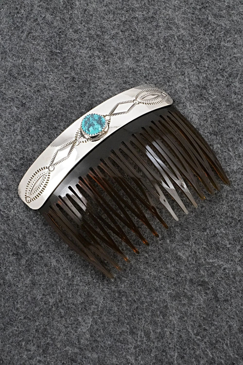 Turquoise & Sterling Silver Hair Combs - Joann Silver