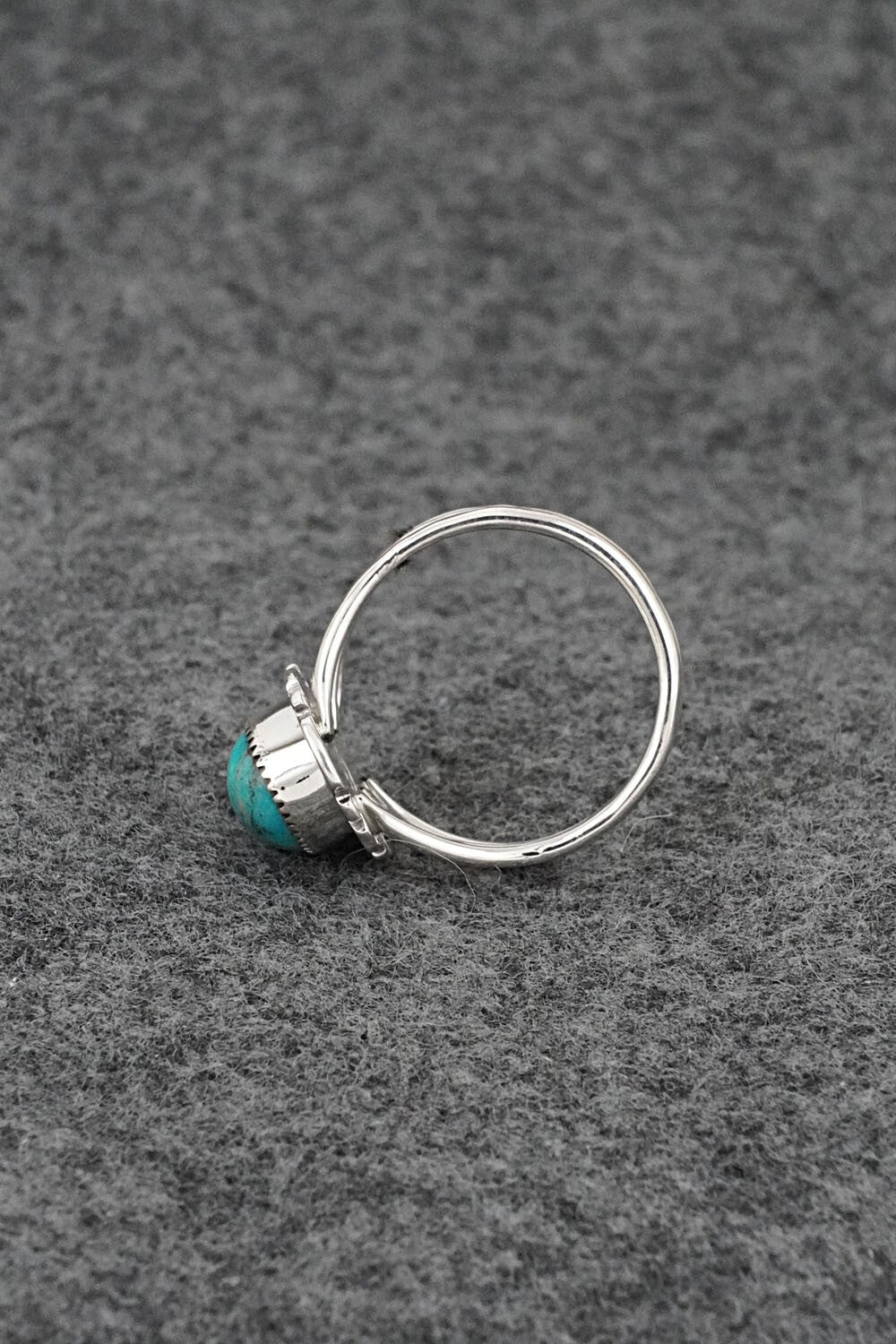 Turquoise & Sterling Silver Ring - Leona Delgarito - Size 7