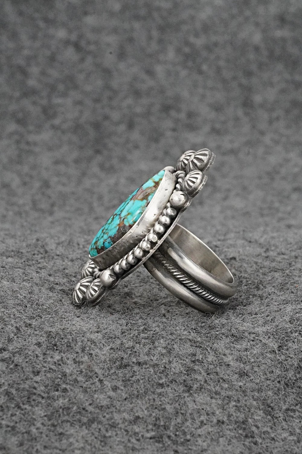 Turquoise & Sterling Silver Ring - Michael Calladitto - Size 7.5