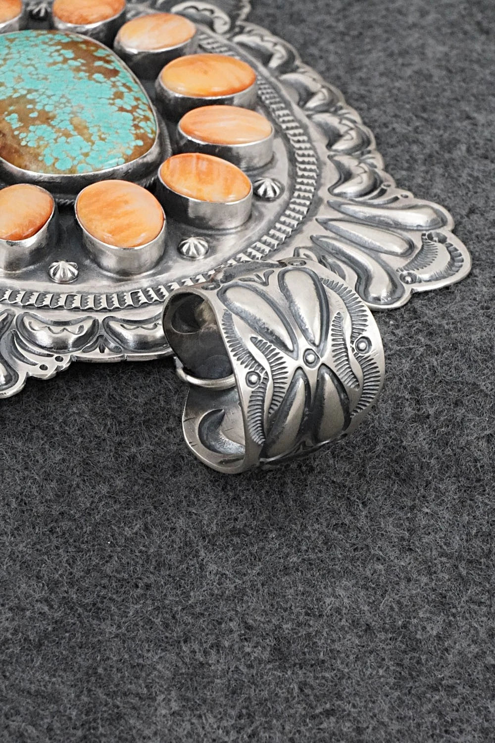 Turquoise, Spiny Oyster & Sterling Silver Pendant - Randy Boyd