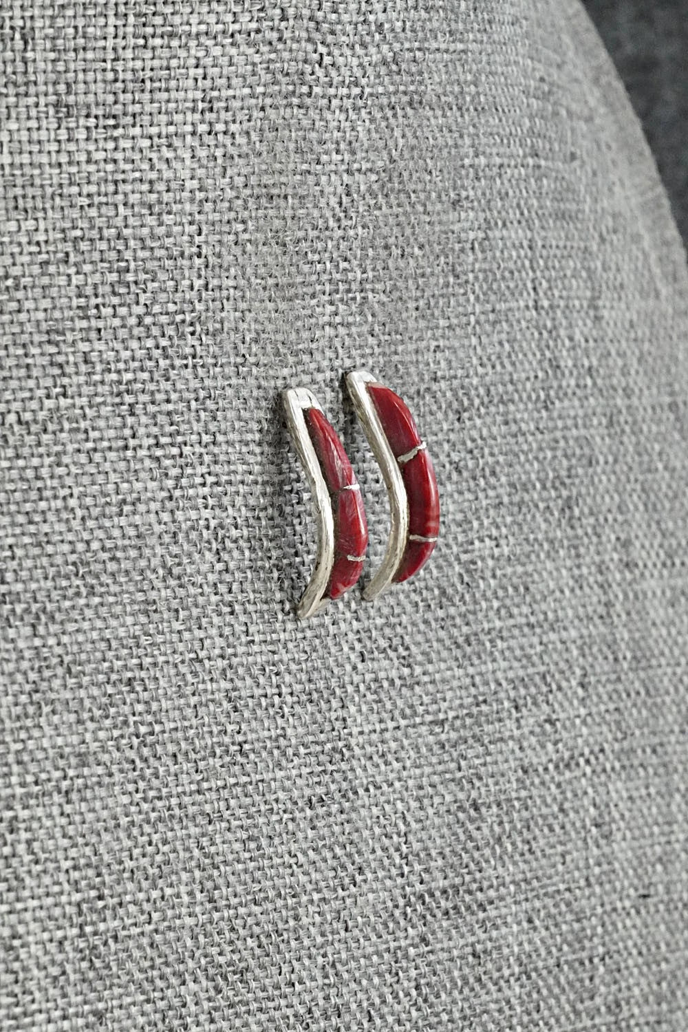 Coral & Sterling Silver Earrings - Kent Lonjose