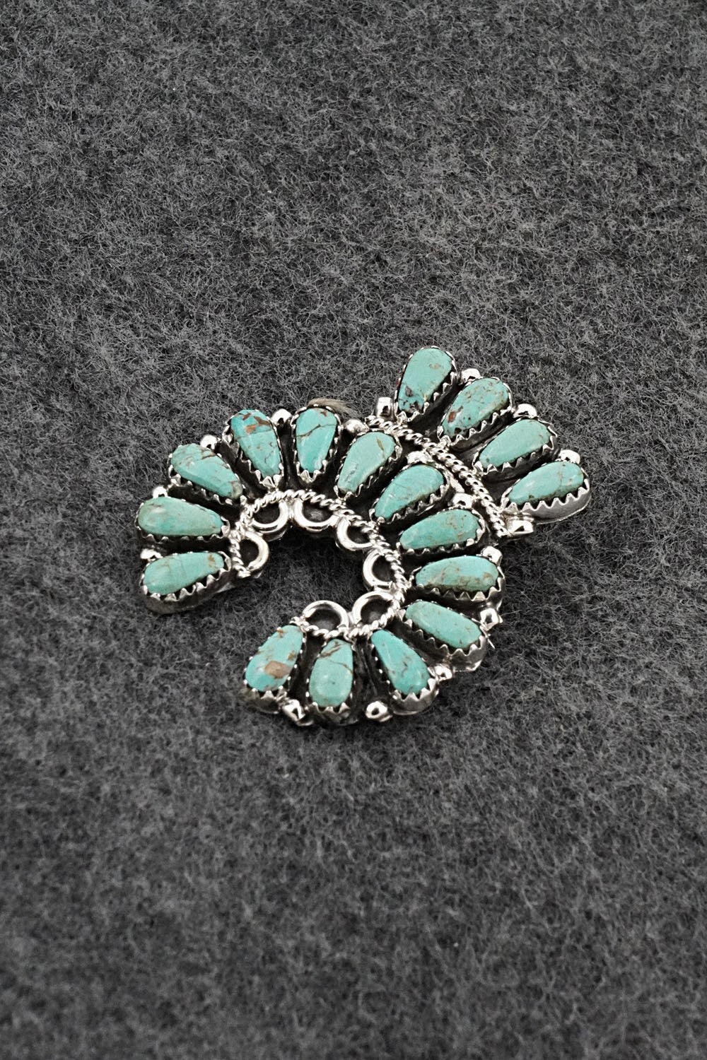 Turquoise & Sterling Silver Pendant/Pin - Zeita Begay