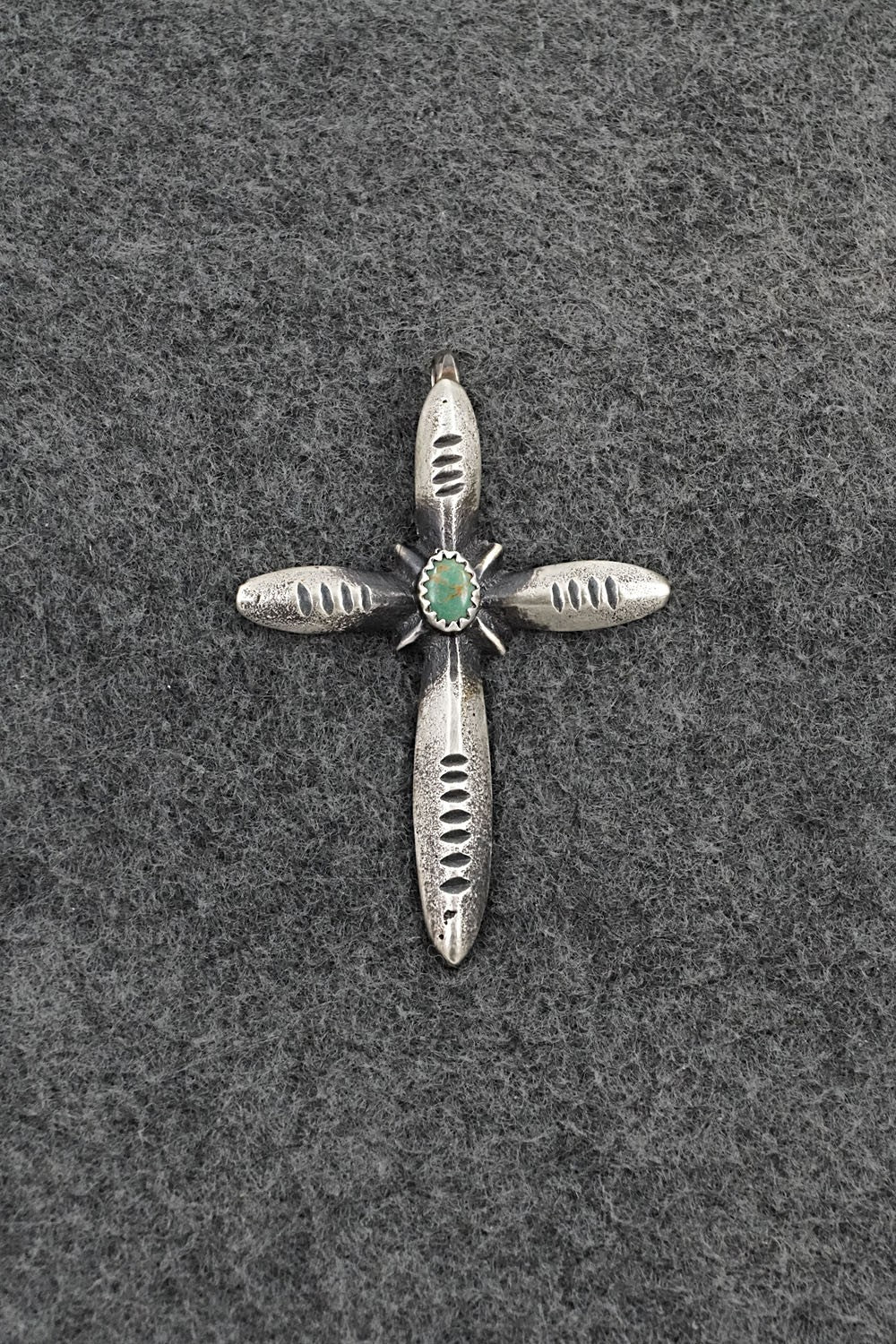 Turquoise & Sterling Silver Pendant - Valerie Cayatiento