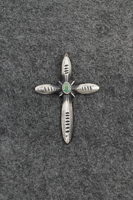 Turquoise & Sterling Silver Pendant - Valerie Cayatiento