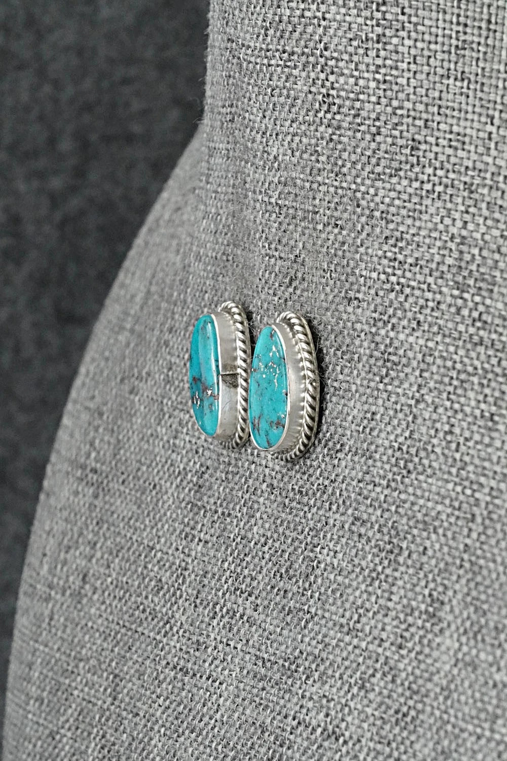 Turquoise & Sterling Silver Earrings - Eugene Gruber