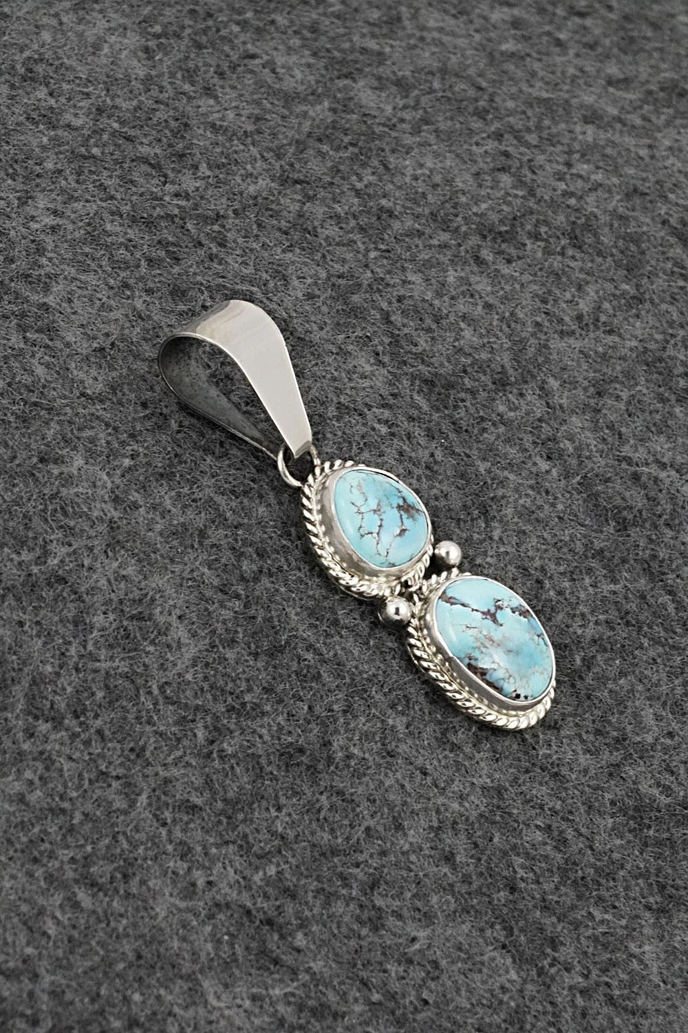 Turquoise & Sterling Silver Pendant - Eugene Gruber