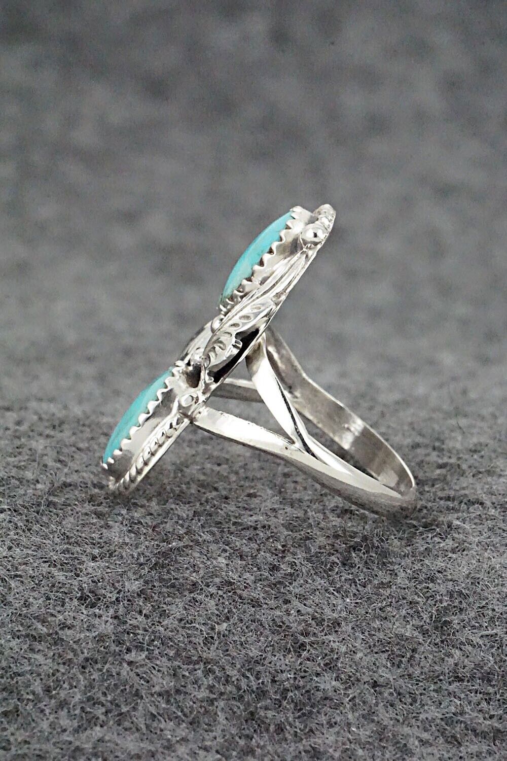 Turquoise & Sterling Silver Ring - Jerryson Henio - Size 7.5