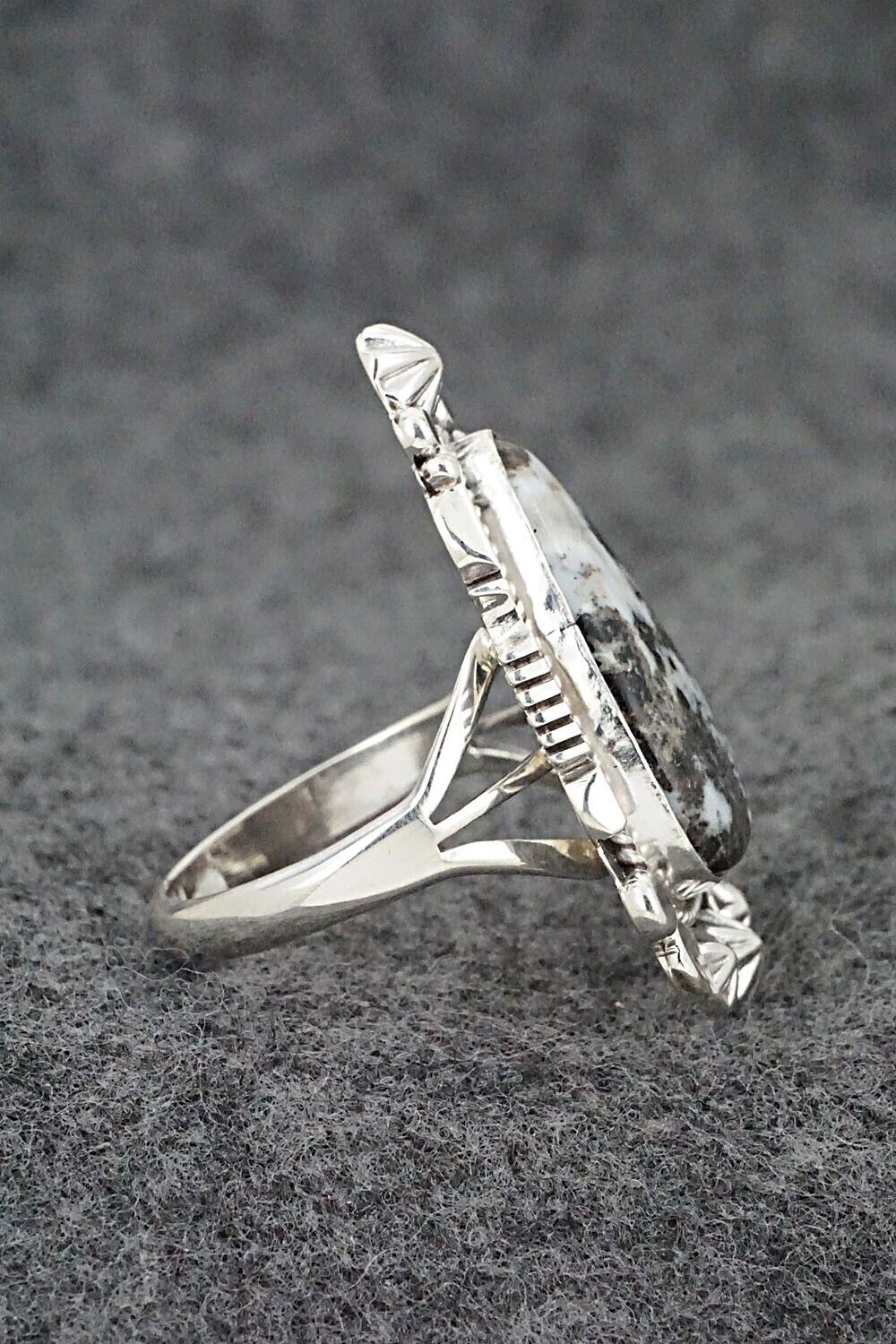White Buffalo & Sterling Silver Ring - Daniel Benally - Size 10