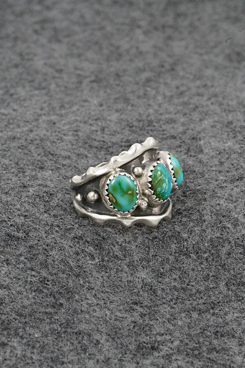 Turquoise & Sterling Silver Ring - Genevieve Francisco - Size 7
