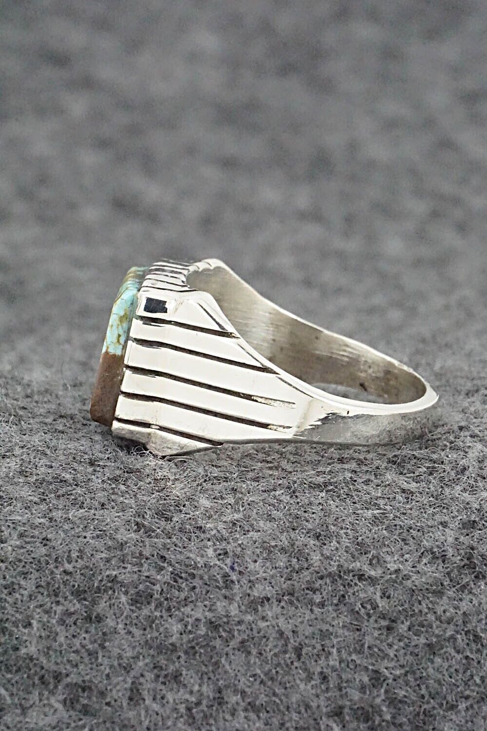 Turquoise & Sterling Silver Ring - Trevor Jack - Size 12