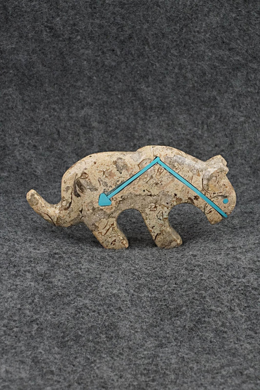 Mountain Lion Zuni Fetish Carving - Kenric Laiwakete
