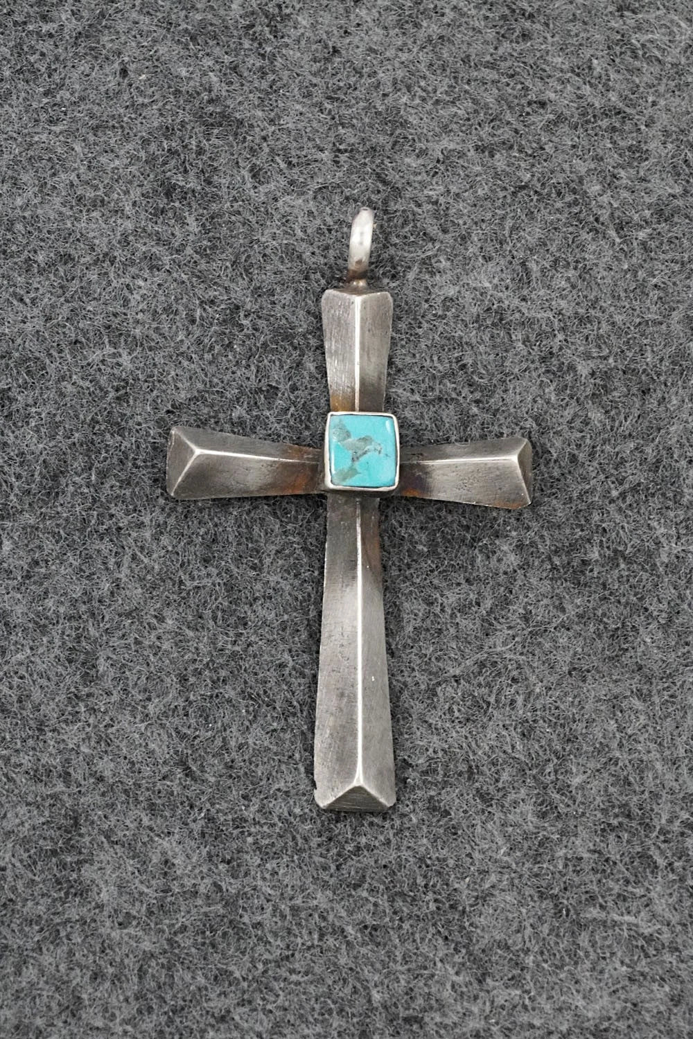 Turquoise & Sterling Silver Pendant - Raymond Bitsoi