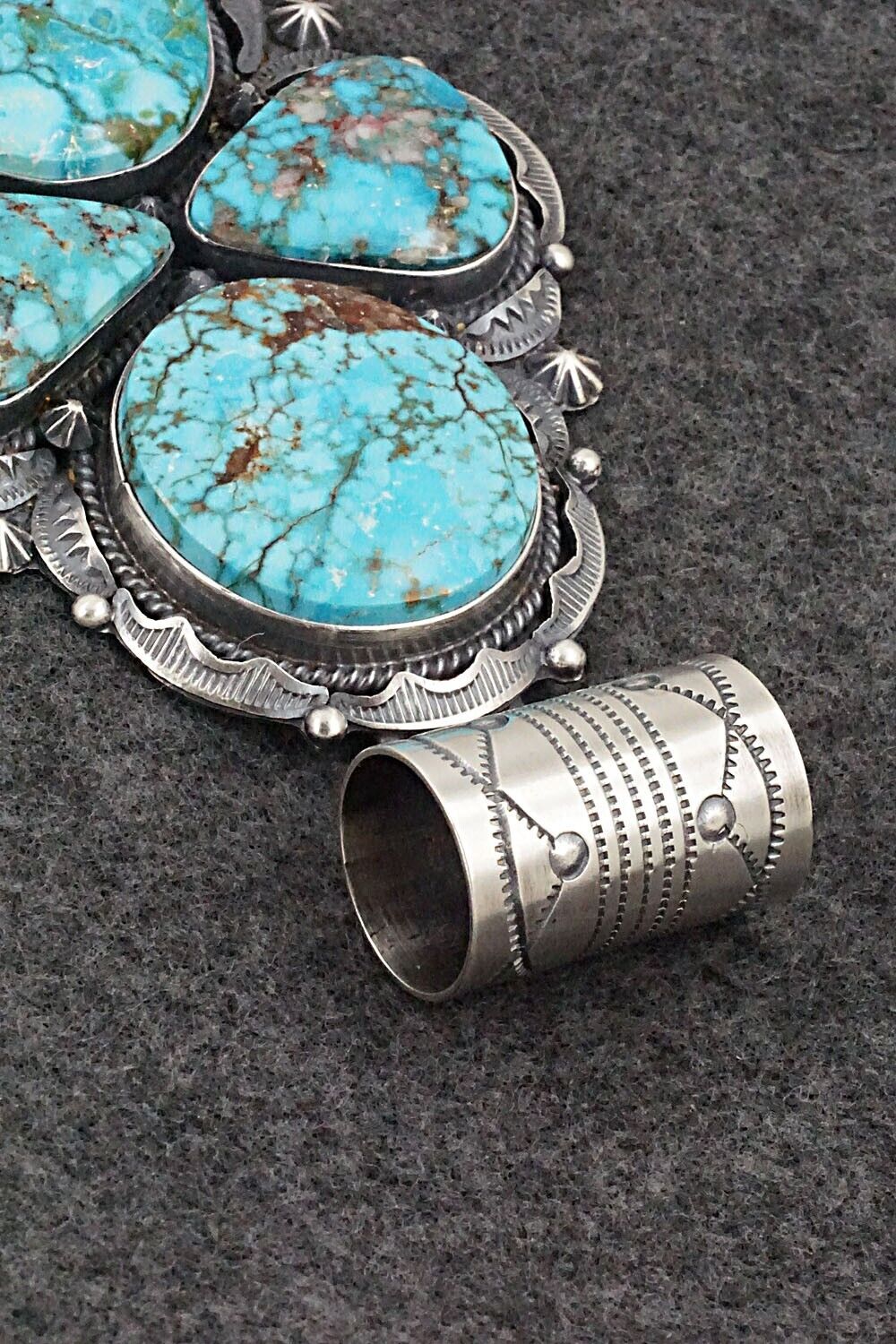 Turquoise & Sterling Silver Pendant & Earrings Set - Raymond Delgarito