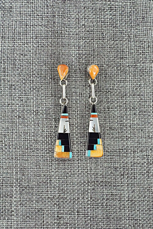 Multi-Stone Inlay & Sterling Silver Earrings - Jason Bobelu