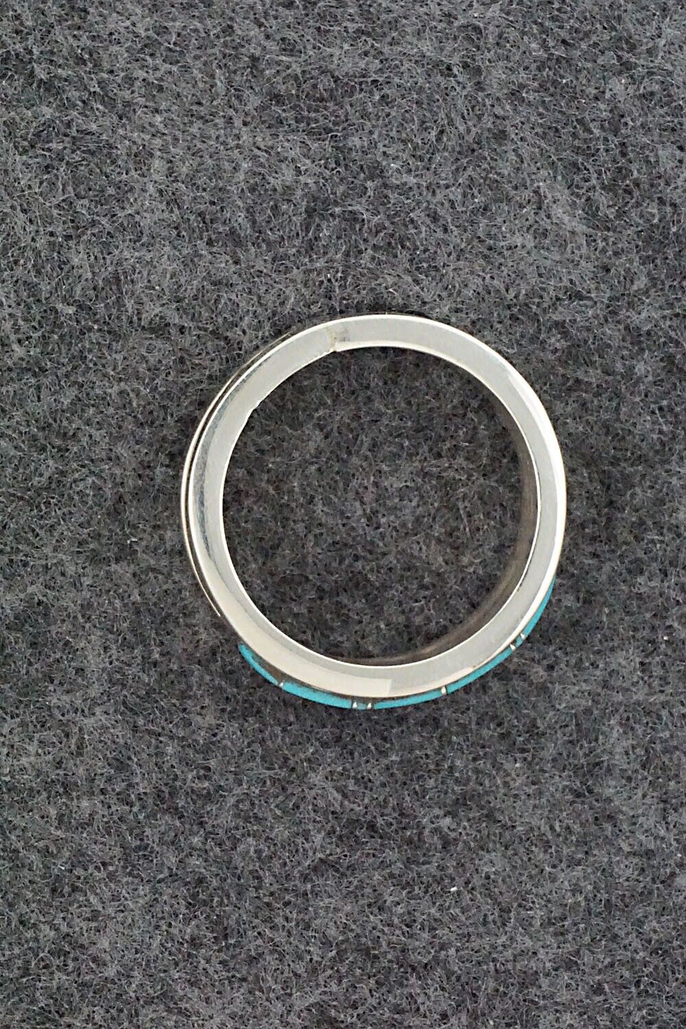 Turquoise & Sterling Silver Inlay Ring - Wilbert Muskett Jr. - Size 11.5