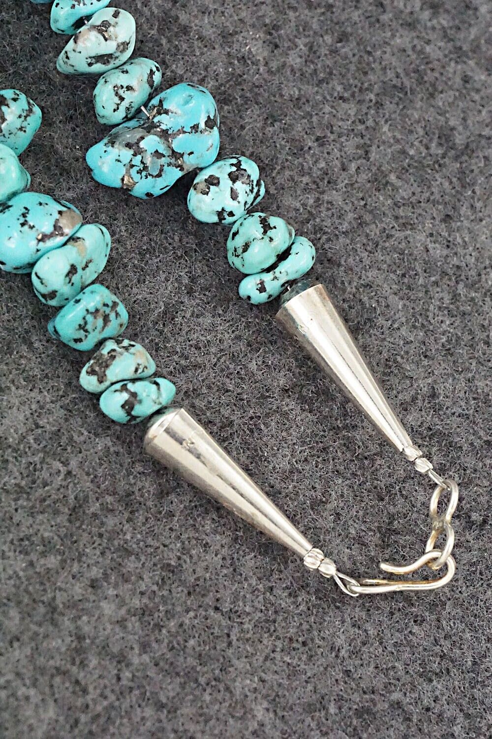 Turquoise & Sterling Silver Necklace 22" - Louise Joe