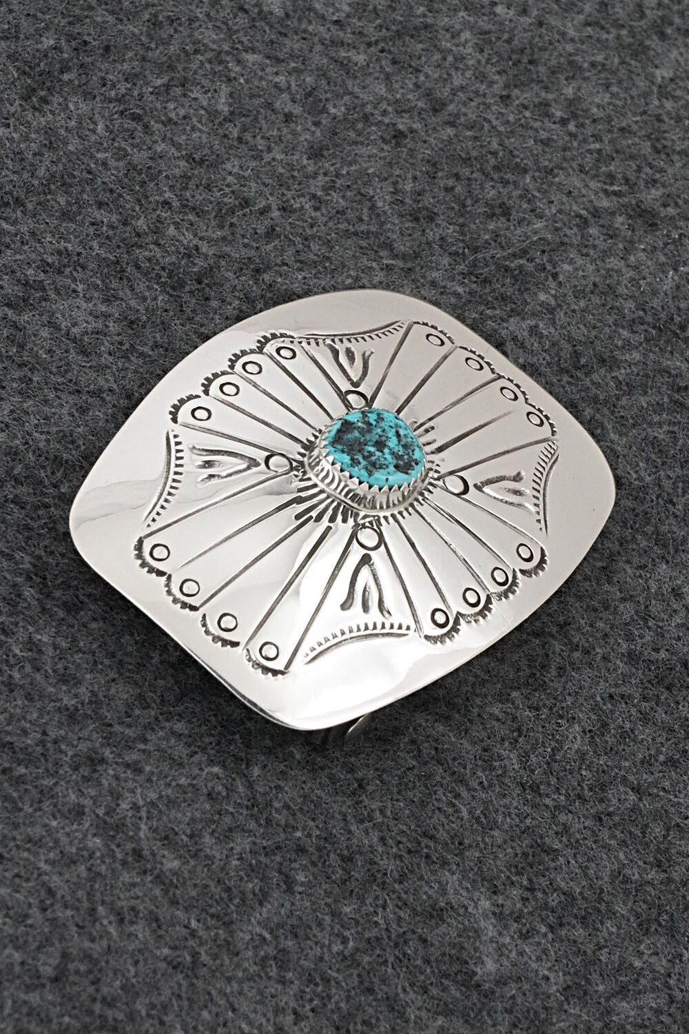 Turquoise & Sterling Silver Belt Buckle - Jolene Begay