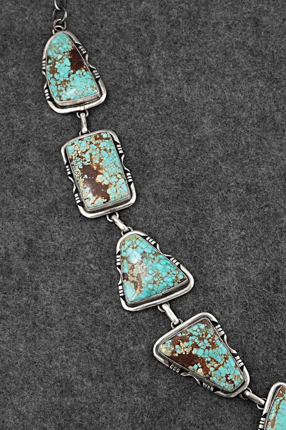 Turquoise & Sterling Silver Necklace and Earrings Set - Paul Livingston