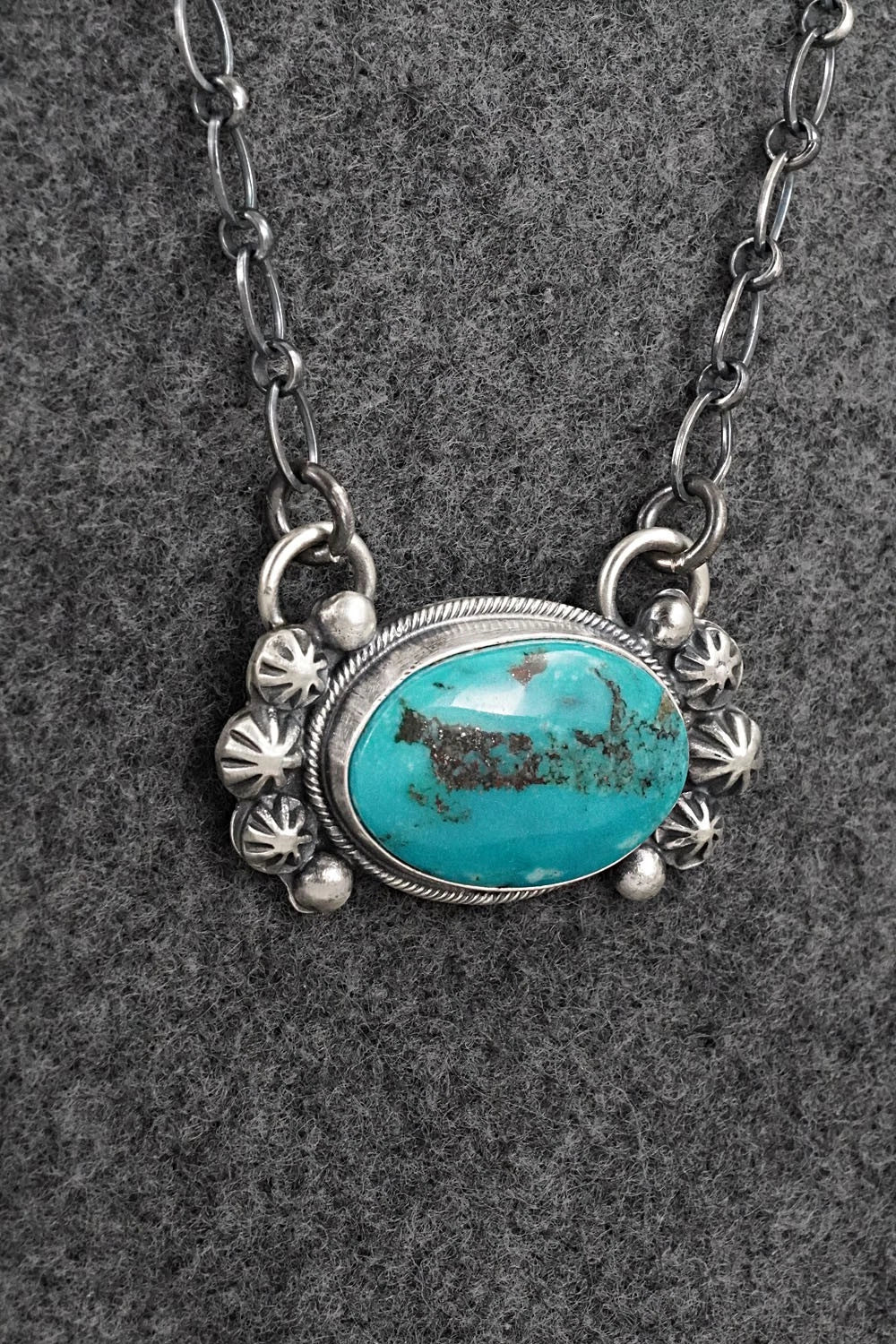 Turquoise & Sterling Silver Necklace - Bobby Johnson
