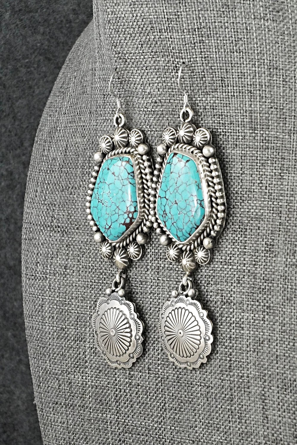Turquoise & Sterling Silver Earrings - Michael Calladitto