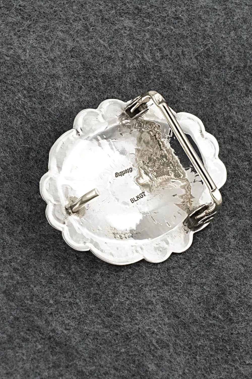 Turquoise & Sterling Silver Belt Buckle - Arnold Blackgoat