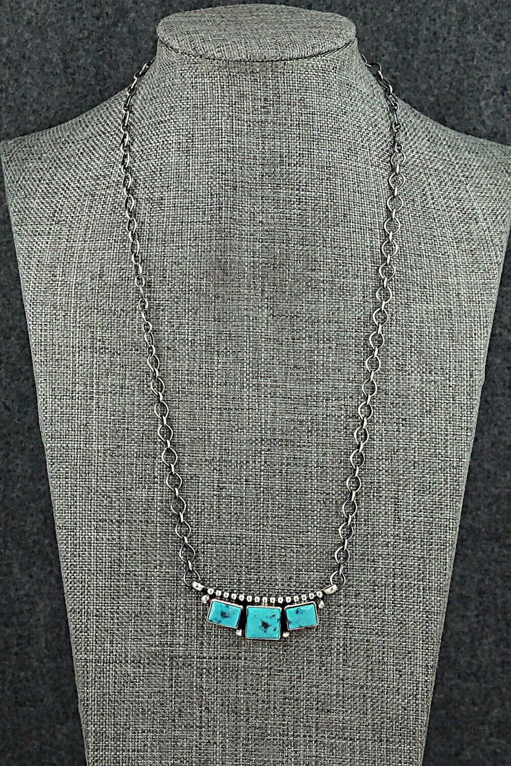 Turquoise & Sterling Silver Necklace - Darrin Livingston