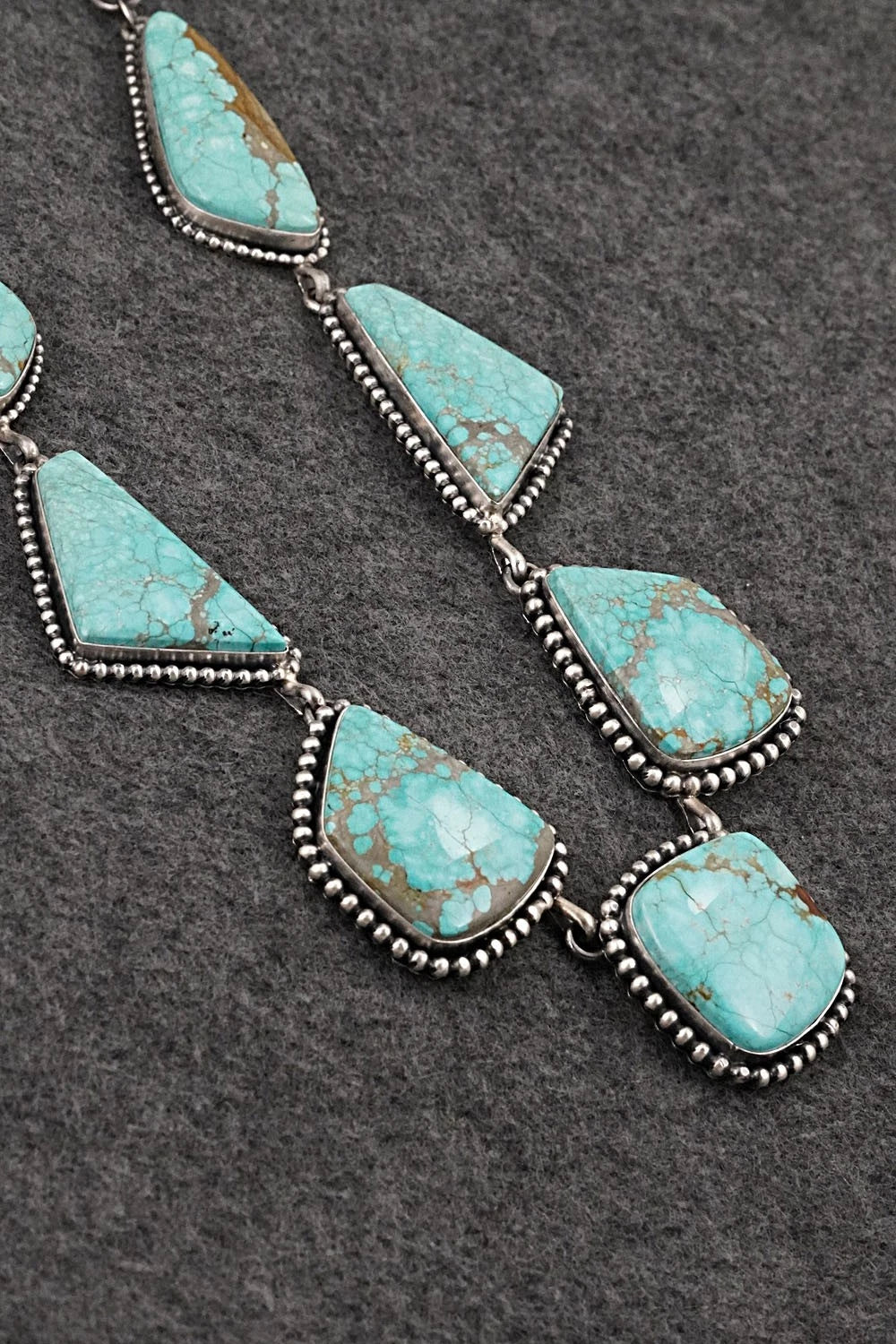 Turquoise & Sterling Silver Necklace and Earrings Set - Paul Livingston