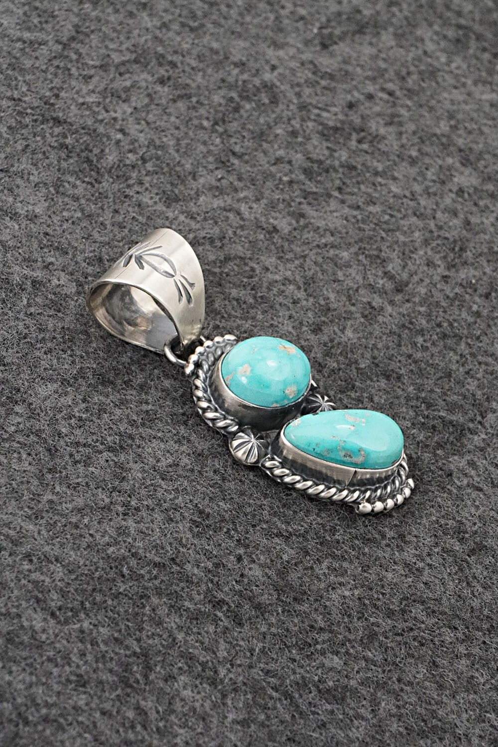 Turquoise & Sterling Silver Pendant - Raymond Delgarito