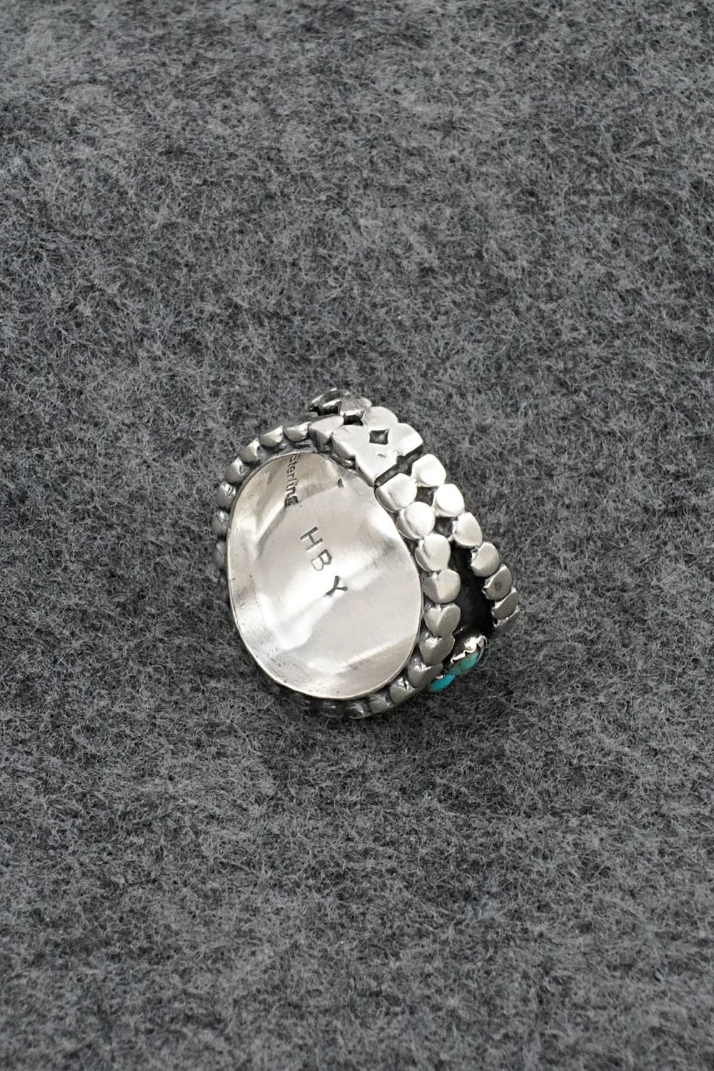 Turquoise & Sterling Silver Ring - Harry B. Yazzie - Size 8